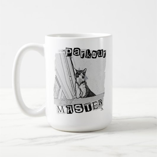 Epic Parkour Master Funny Punk Kitty Design コーヒーマグカップ (左)