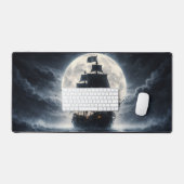 Epic Pirate Ship Moon Mouse Pad – Dark Ocean Pirat デスクマット (キーボード&マウス)