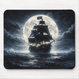Epic Pirate Ship Moon Mouse Pad – Dark Ocean Pirat マウスパッド