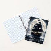 Epic Pirate Ship Moon Notebook – Dark Ocean Pirate ノートブック (内部)