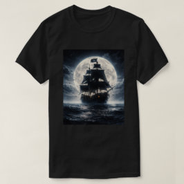 Epic Pirate Ship Moon T-Shirt – Dark Ocean Pirate Tシャツ