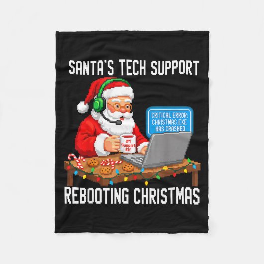 Epic Rebooting Support Tech Santa's フリースブランケット (正面)