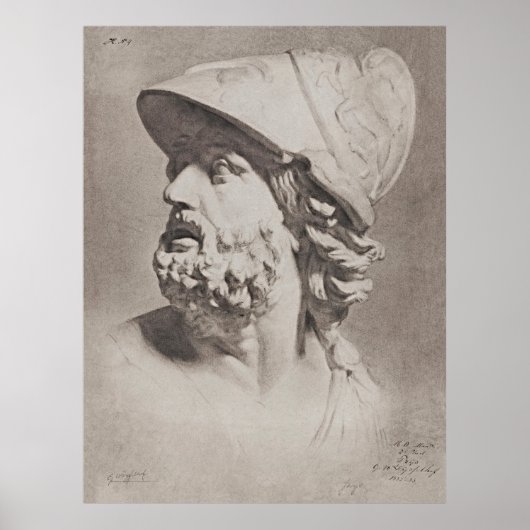 Epic Roman Helmet Head Poster – タイムレスデザイン ポスター (正面)