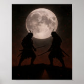 Epic Samurai Duel Under Full Moon Poster ポスター (正面)