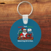 Epic Santa s Support Tech Rebooting IT Computer キーホルダー (正面)
