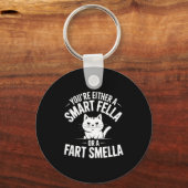 Epic Smella Cat Smart Fart Humor Spoonerism Fella キーホルダー (正面)