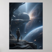 Epic Spacewalk View of Galaxy from Starship ポスター (正面)