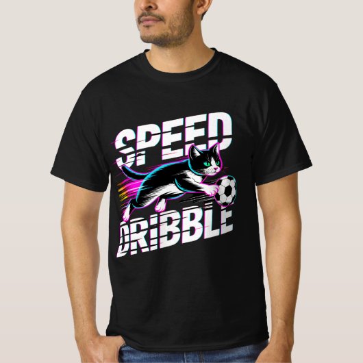 Epic Speed of Dribble Cat For Soccer Fans Tシャツ (正面)