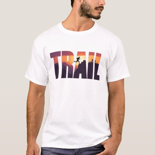 Epic TRAIL Mountain Silhouette Graphics Tシャツ (正面)