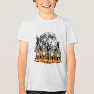 Epic Triceratops Dinosaur – Fiery Moonlight Prehis トライブレンドＴシャツ