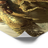 Epic Viking Warrior Riding a Roaring T-Rex ポスター (角)