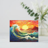 Epic Waves 7 夕焼け ポストカード (スタンド正面)