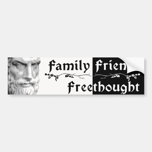Epicurus: 家族の友人Freethought バンパーステッカー (正面)