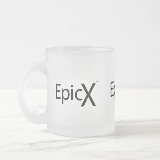 EpicX (横の3つの文字のロゴ-)のマグ フロストグラスマグカップ (左)