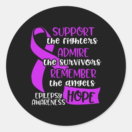 Epilepsy Awareness Admire Epileptic Warrior Surviv ラウンドシール (正面)