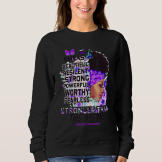 Epilepsy Awareness Black Girl Stronger Than The St スウェットシャツ