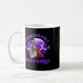 Epilepsy Awareness Black Women Unbreakable Warrior コーヒーマグカップ (左)