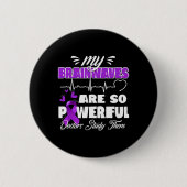 Epilepsy Awareness Brain Waves Epileptic Warrior S 缶バッジ (正面)