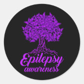 Epilepsy Awareness Butterfly  ラウンドシール (正面)