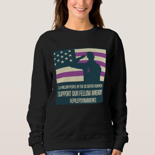 Epilepsy Awareness Day Support Fellow Americans スウェットシャツ (正面)