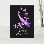 Epilepsy Awareness Dragonfly November We Wear Purp カード (正面)