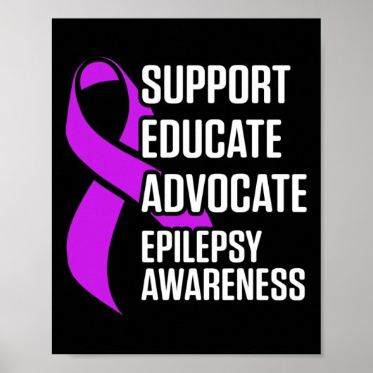 Epilepsy Awareness Educate Epileptic Warrior Survi ポスター (正面)
