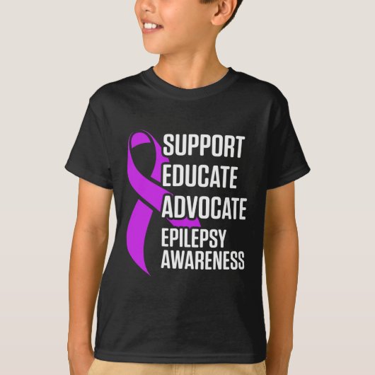 Epilepsy Awareness Educate Epileptic Warrior Survi Tシャツ (正面)