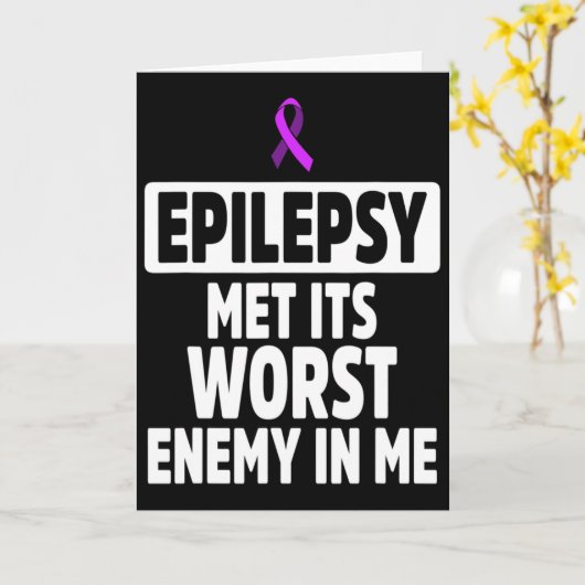 Epilepsy Awareness Enemy Epileptic Warrior Survivo カード (黄色い花)