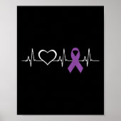 Epilepsy Awareness Epilepsy Awareness Heart ポスター (正面)