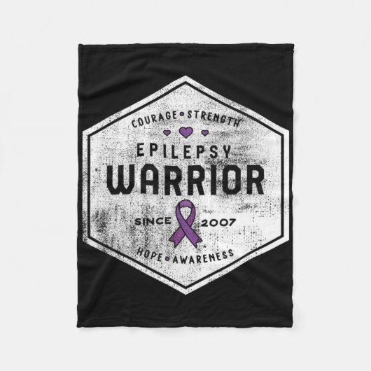 Epilepsy Awareness Epilepsy Warrior Since 2007  フリースブランケット (正面)