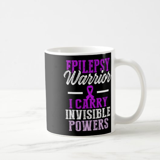 Epilepsy Awareness Epileptic Warrior Survivor 11 コーヒーマグカップ (右)