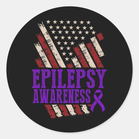 Epilepsy Awareness Epileptic Warrior Survivor 17  ラウンドシール (正面)