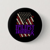 Epilepsy Awareness Epileptic Warrior Survivor 17 缶バッジ (正面)
