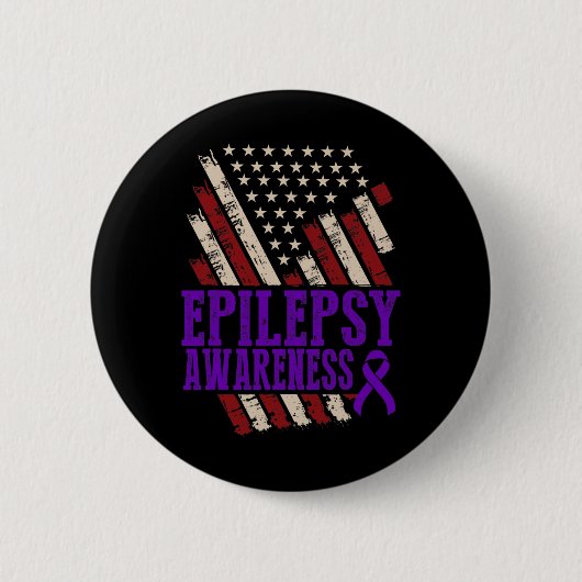 Epilepsy Awareness Epileptic Warrior Survivor 17  缶バッジ (正面)