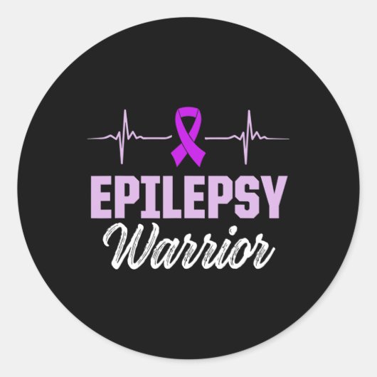Epilepsy Awareness Epileptic Warrior Survivor 18  ラウンドシール (正面)