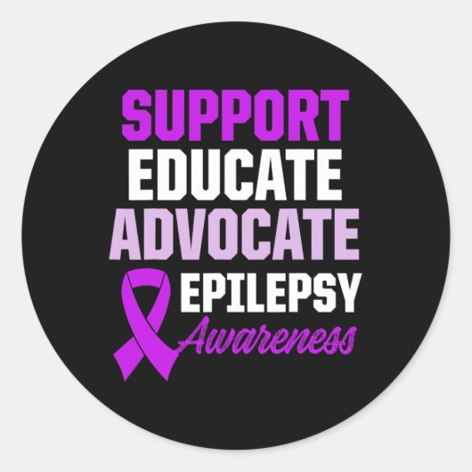 Epilepsy Awareness Epileptic Warrior Survivor 1 ラウンドシール (正面)