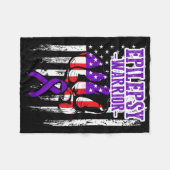 Epilepsy Awareness Epileptic Warrior Survivor 22  フリースブランケット (正面(横))