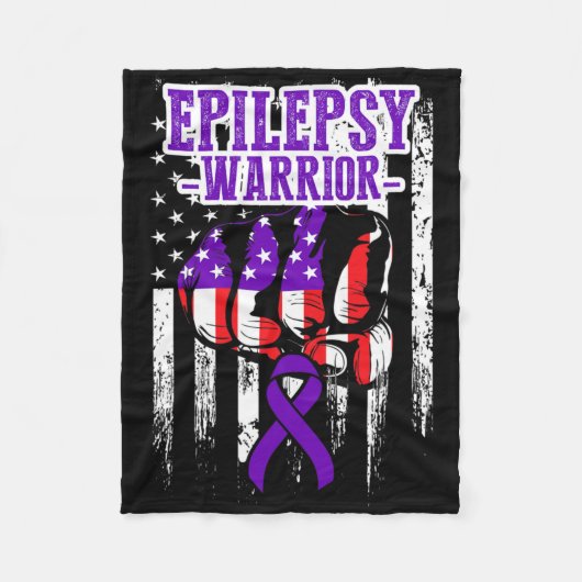 Epilepsy Awareness Epileptic Warrior Survivor 22  フリースブランケット (正面)