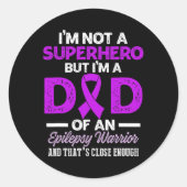 Epilepsy Awareness Epileptic Warrior Survivor 26 ラウンドシール (正面)