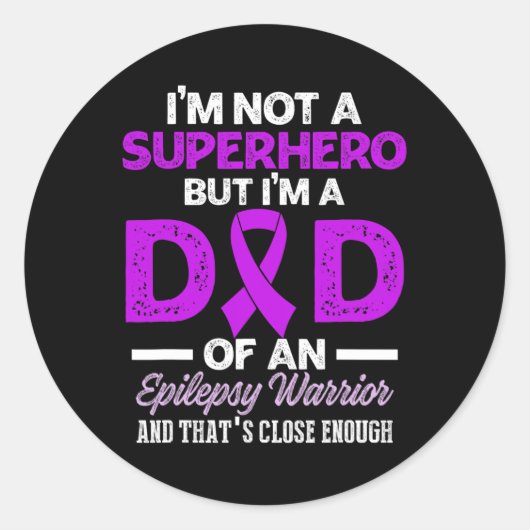 Epilepsy Awareness Epileptic Warrior Survivor 26 ラウンドシール (正面)