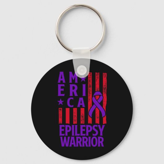 Epilepsy Awareness Epileptic Warrior Survivor 28  キーホルダー (正面)