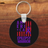 Epilepsy Awareness Epileptic Warrior Survivor 28  キーホルダー (正面)