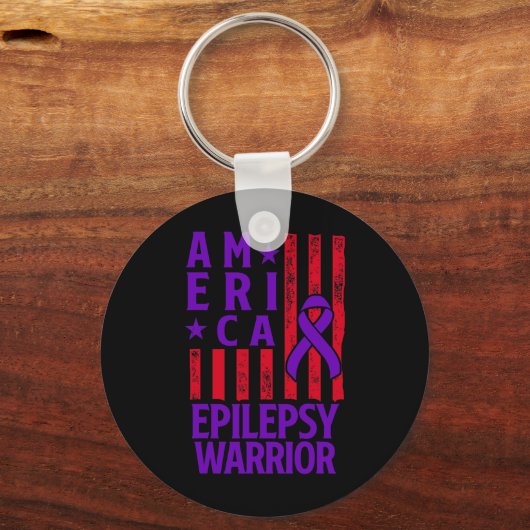 Epilepsy Awareness Epileptic Warrior Survivor 28  キーホルダー (正面)