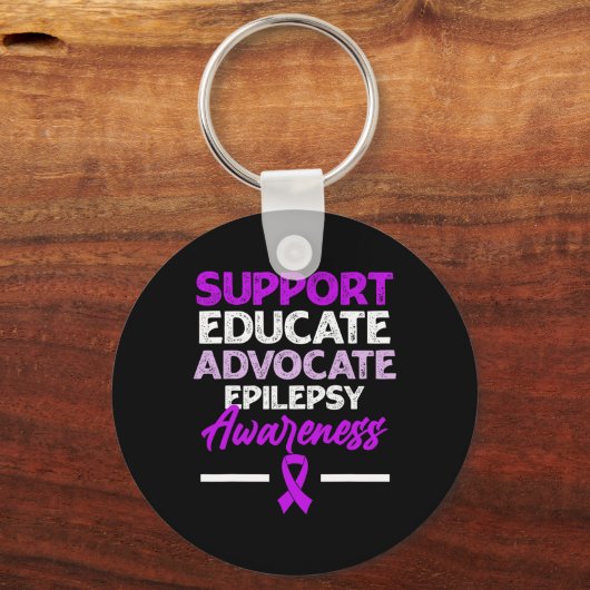 Epilepsy Awareness Epileptic Warrior Survivor 2  キーホルダー (正面)