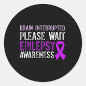 Epilepsy Awareness Epileptic Warrior Survivor 9  ラウンドシール (正面)