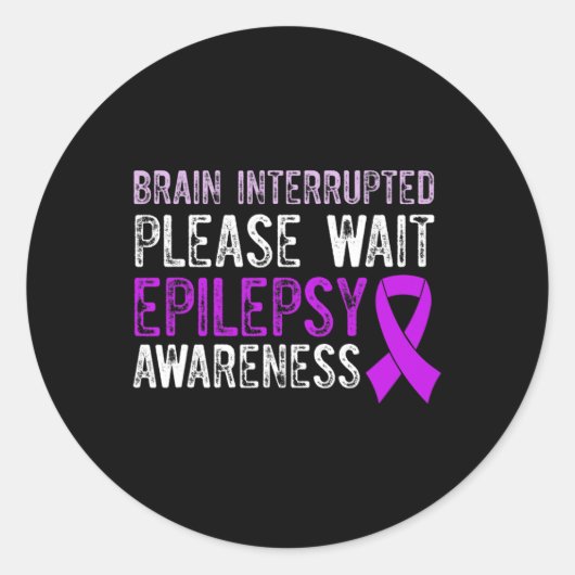 Epilepsy Awareness Epileptic Warrior Survivor 9 ラウンドシール (正面)
