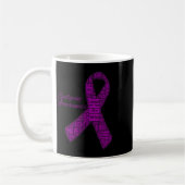Epilepsy Awareness Fight Hope Cure Ribbon Purple  コーヒーマグカップ (左)