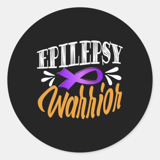 Epilepsy Awareness Fights Usa Epileptic Warrior Su ラウンドシール (正面)