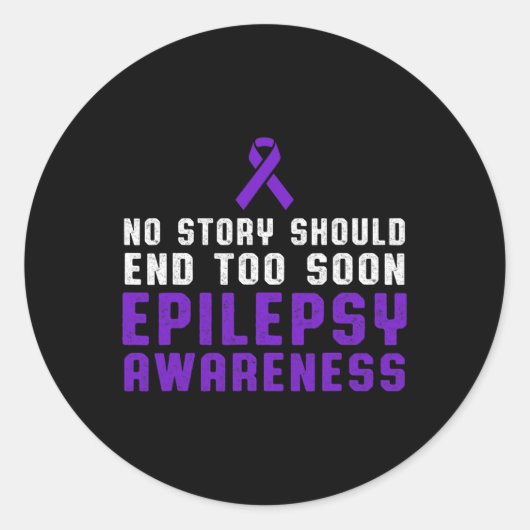 Epilepsy Awareness Fun Beat Epileptic Warrior Surv ラウンドシール (正面)