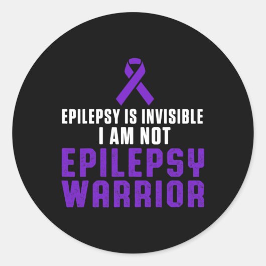 Epilepsy Awareness Fun Healthcare Epileptic Warrio ラウンドシール (正面)